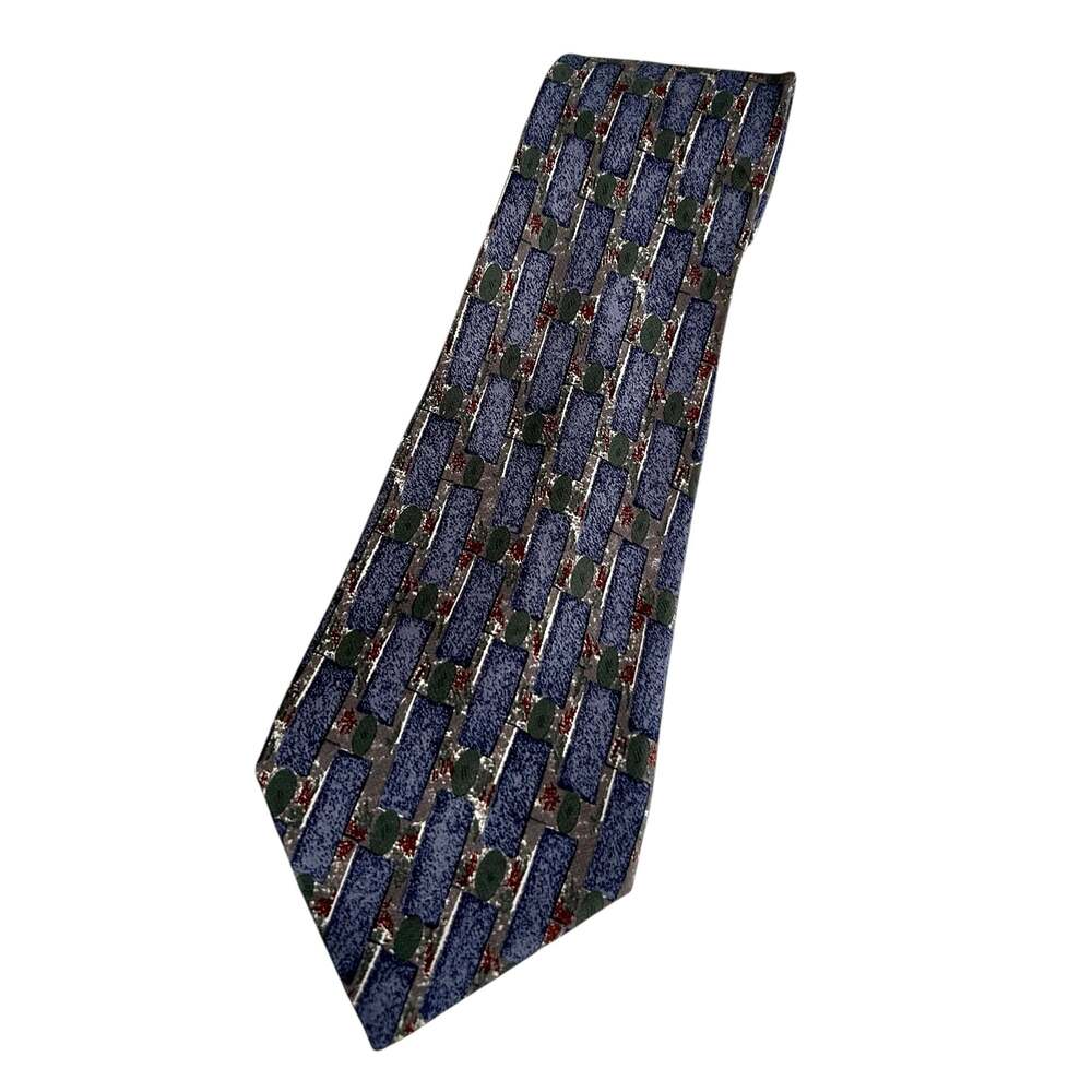 Torriani Vintage 100% Silk Geometric Abstract Pattern Necktie Made in USA